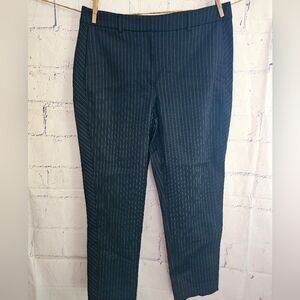 WHBM White House Black Market The Slim Ankle Pinstripe Pants Size 12 Black& Blue
